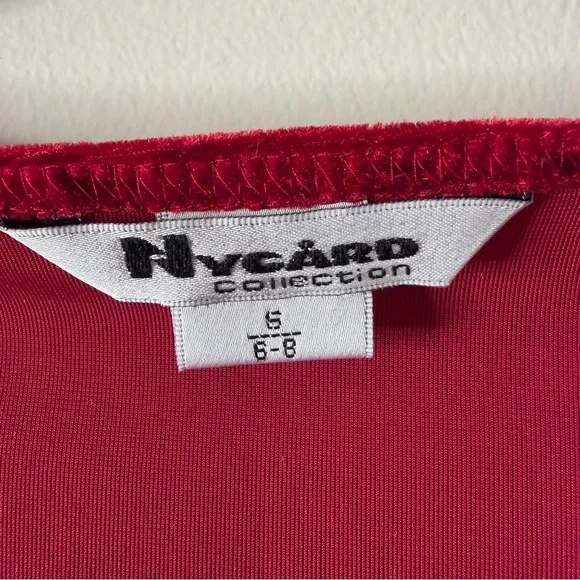 Women’s Red Velour V-Neck Top Small - Picture 4 of 8